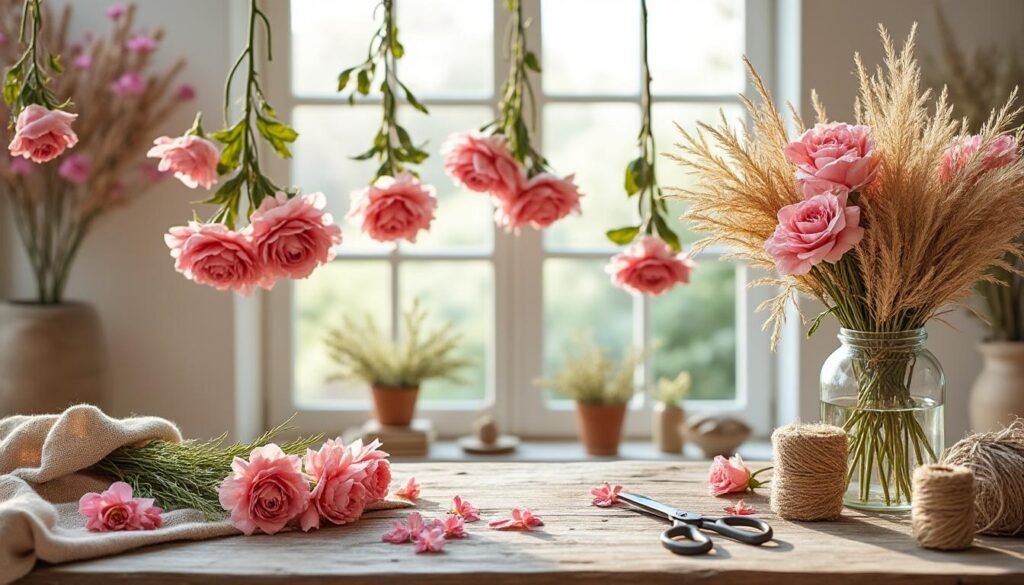 découvrez comment sécher facilement les roses et les graminées pour créer un magnifique bouquet sec durable et élégant.