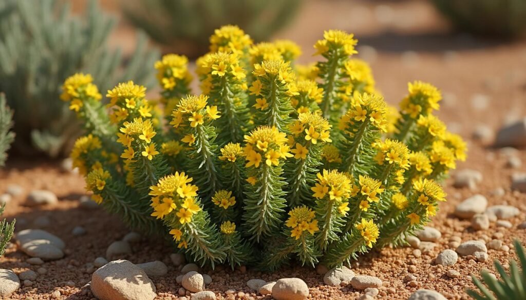 découvrez tout sur l'euphorbia characias ssp. wulfenii, l'euphorbe des garrigues aux fleurs vert jaune, ses caractéristiques, sa culture et son entretien pour embellir votre jardin.