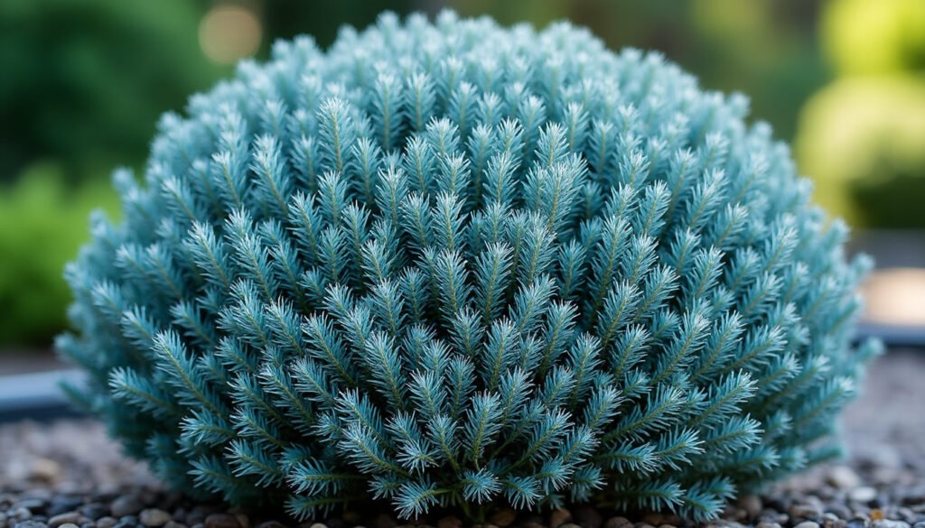 découvrez le chamaecyparis false cypress blue moon, un magnifique cyprès sawara nain au feuillage bleu intense formant une boule parfaite, idéal pour sublimer votre jardin avec élégance et originalité.
