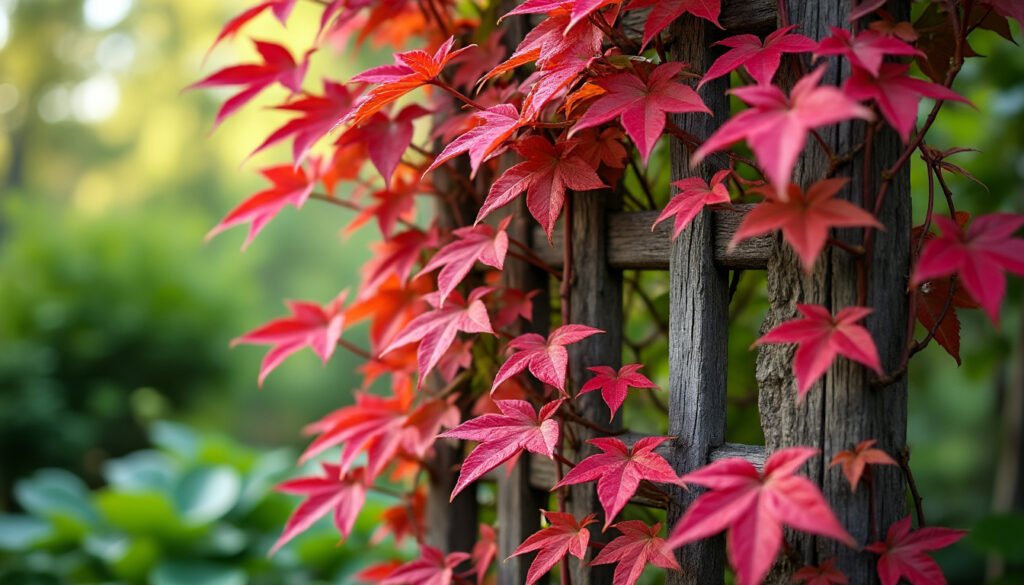 découvrez le parthenocissus quinquefolia engelmannii, une vigne vierge vraie au feuillage écarlate, parfaite pour embellir votre jardin avec ses couleurs automnales éclatantes et sa croissance vigoureuse.