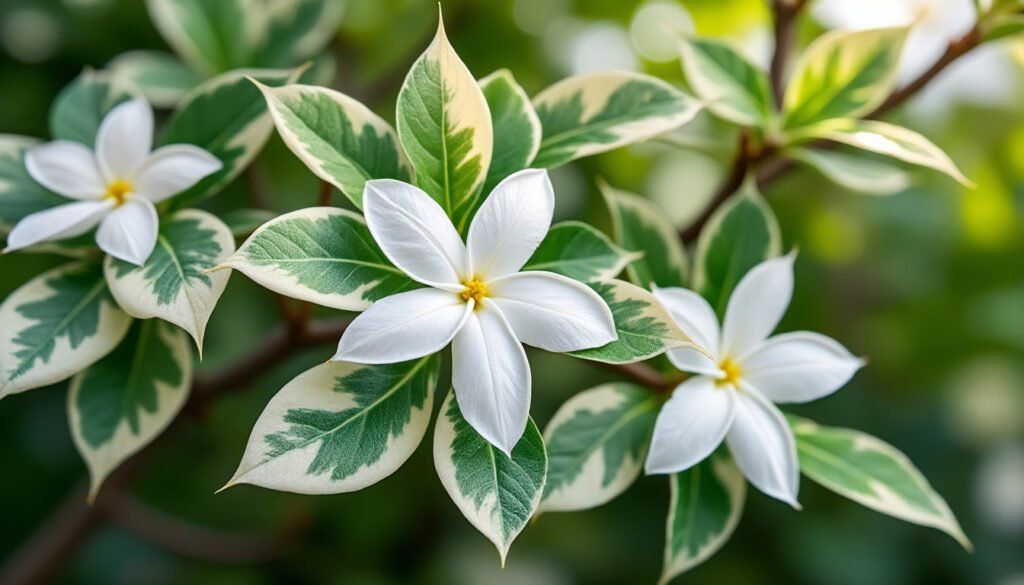 découvrez le trachelospermum jasminoides variegatum, un jasmin étoilé au feuillage panaché de crème, ses caractéristiques, conseils de plantation et d'entretien pour embellir votre jardin.