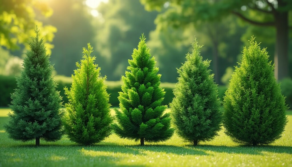 explorez 5 variétés d'arbres à croissance rapide avec un feuillage persistant, idéales pour embellir et protéger votre jardin toute l'année.