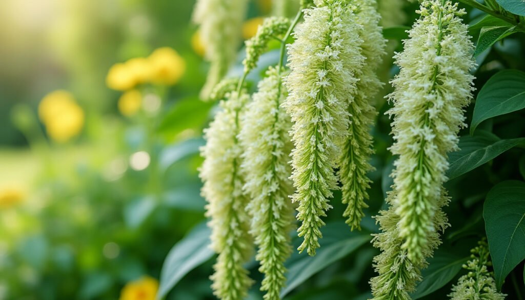 découvrez l'amarante queue de renard green cascade, une plante annuelle unique aux longues panicules vert pistache, idéale pour apporter une touche originale et colorée à votre jardin.
